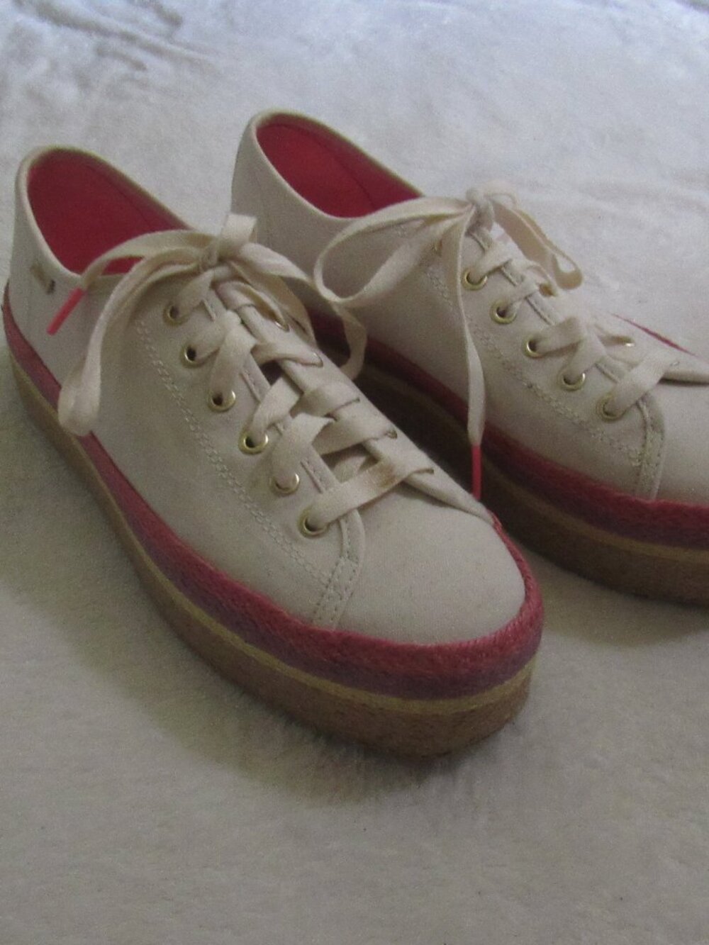 Keds Kate Spade New York Triple Up espadrille Chunky Platform Shoes Size 8 USED